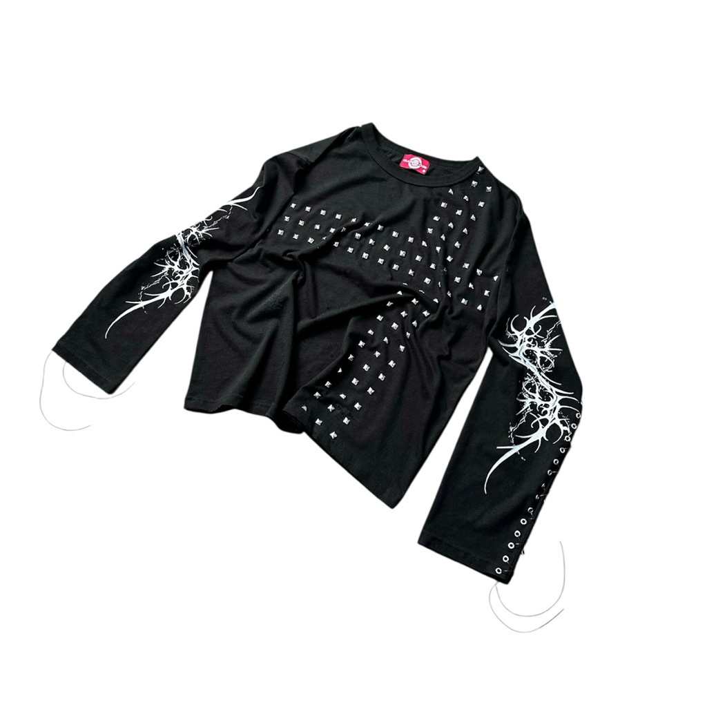 Custom Y2K Cyber Goth / Grunge Streetwear Cotton 280gsm TRAPPER CLUB
