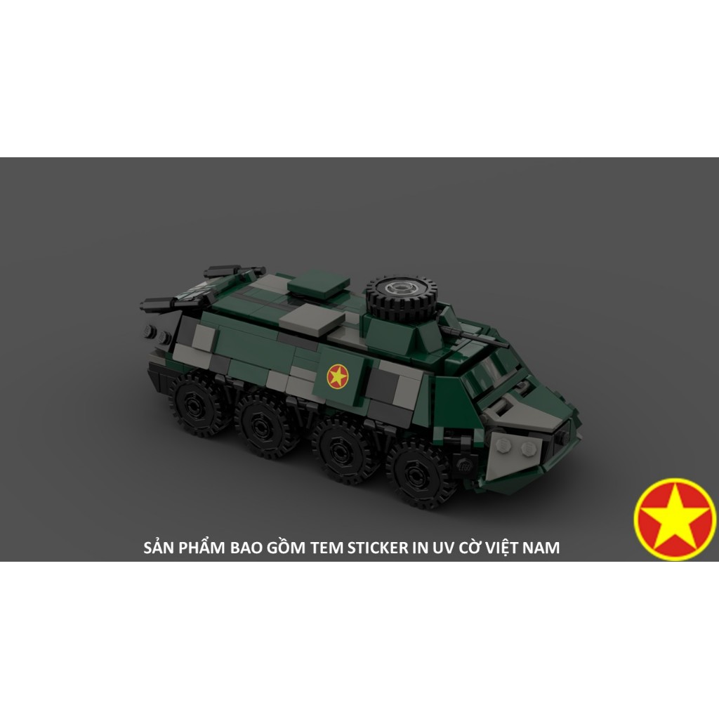 Moc ประกอบของเล่น รถหุ้มเกราะ BTR - 60PB 1/45 สเกล Btr 60 moc ไม่ใช่ของเล่น