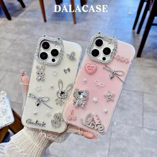Ốp Lưng Pha Lê - Crystal Glow Đổi Màu Theo Tone Máy Camera Kitty Charm Thỏ Đá Kitty Goodluck