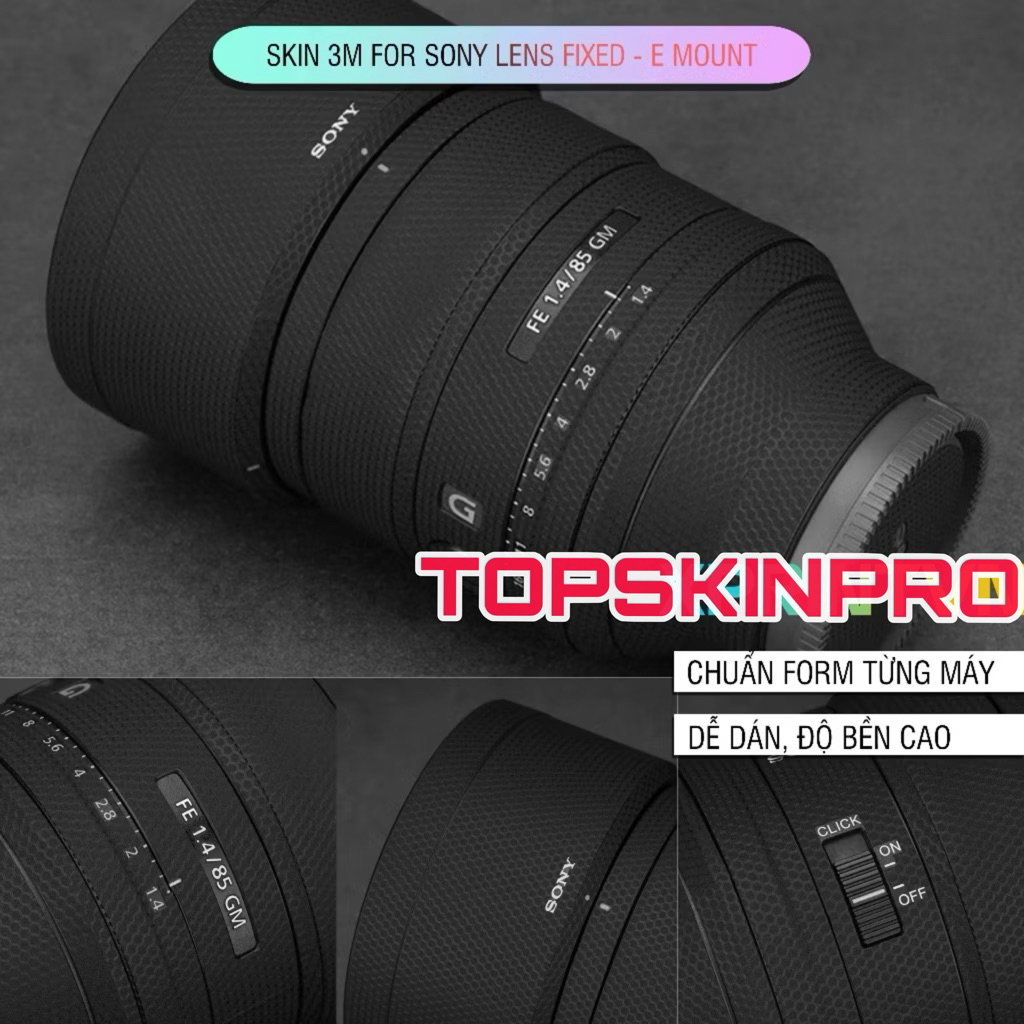 สติ๊กเกอร์และผิวหนัง 3M คุณภาพสูงสําหรับเลนส์ Sony FE 35, 35 F1.4, FE 50, FE 85, FE 35 GM, 24GM, 90 
