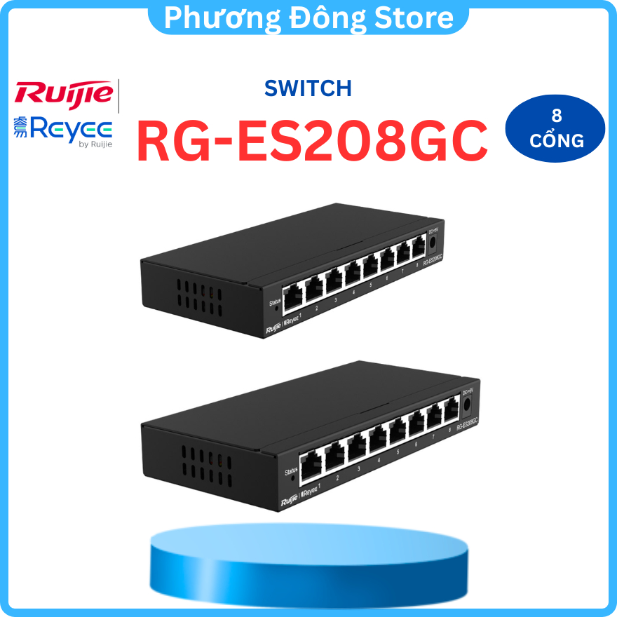 Smart Managed Switch 8 Ports 10/100/1000BASE-T RUIJIE REYEE RG-ES208GC - สินค้าของแท้