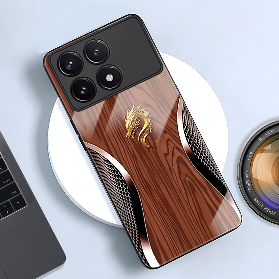 เคสกระจกสําหรับ XIAOMI REDMI K70/ K70 PRO/ K70E/ POCO X6 PRO – Lucky Dragon – คุณภาพสูง กันรอยขีดข่ว