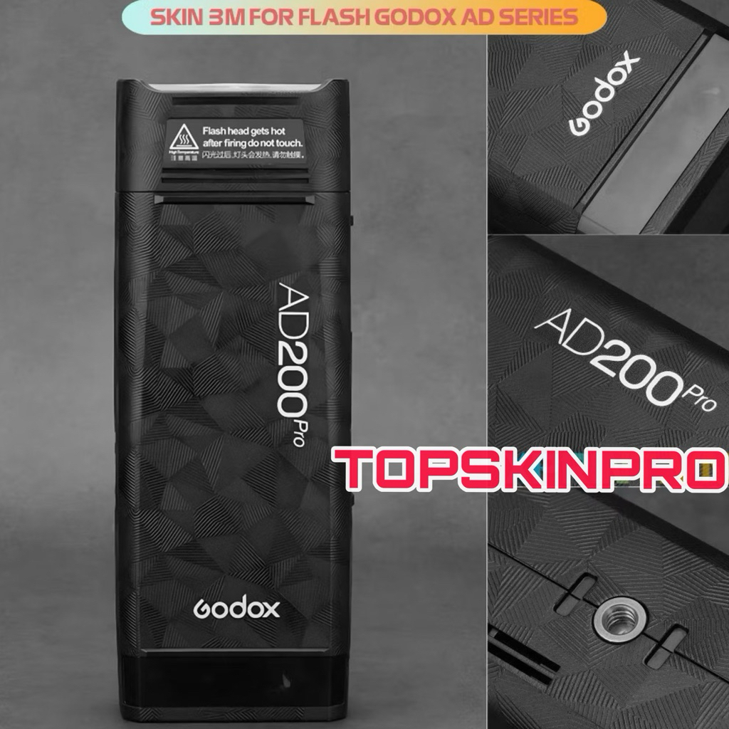 สติ๊กเกอร์ไฟ Godox ผิวเทพ 3M AD100 pro, AD200, AD200 pro, AD200 Pro II, AD300 pro, V100, V480