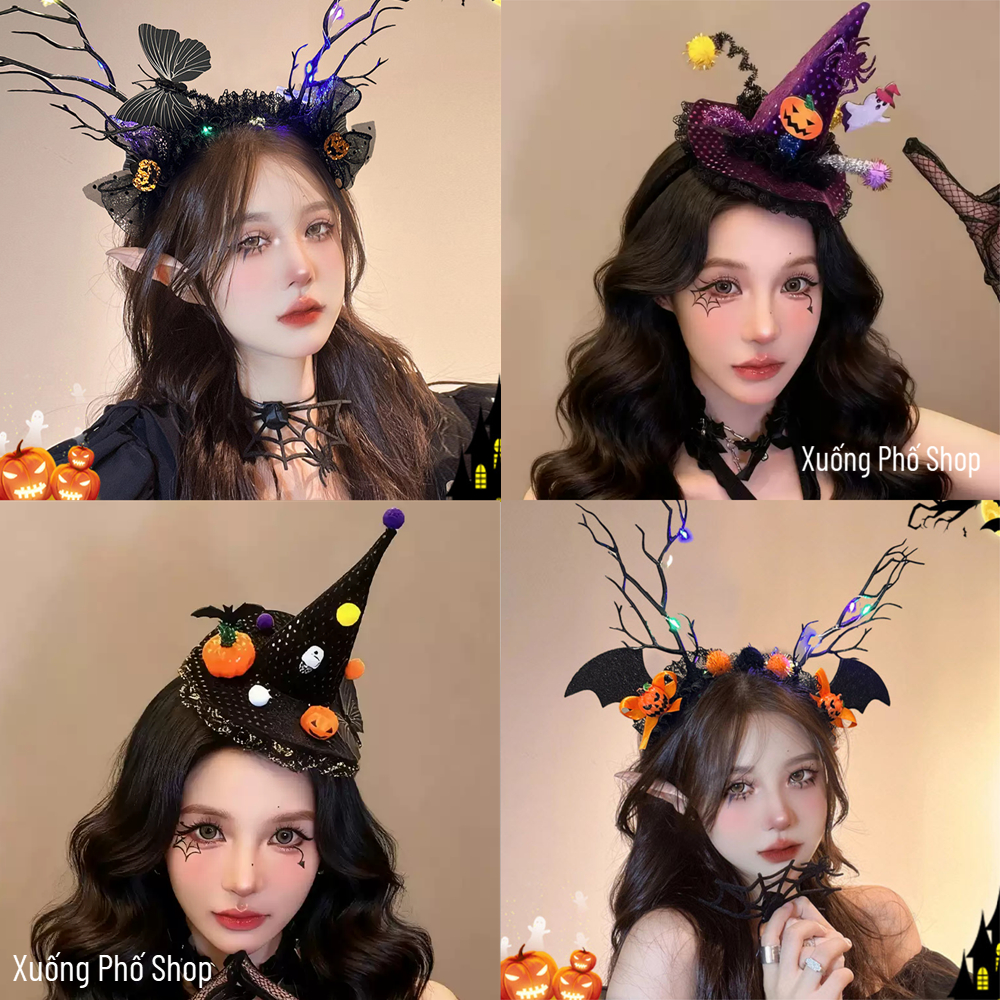 (Express) ที่คาดผมหมวกฮาโลวีน อุปกรณ์เสริมคอสเพลย์ HALLOWEEN สําหรับเด็กผู้หญิงและผู้ใหญ่ HL7