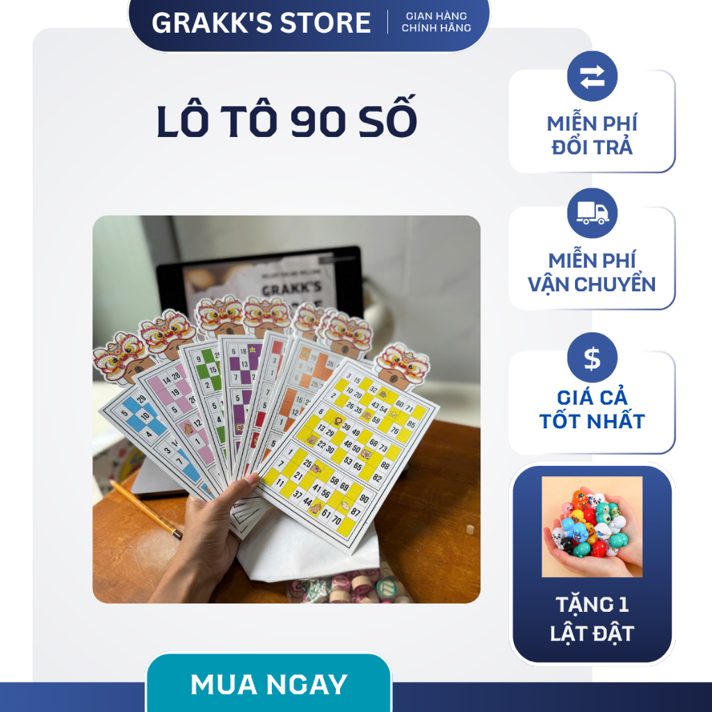 Capibara 90-Digit Bingo Set Premium Bingo ของเล่นเด็กความบันเทิงเกมในวัยเด็ก - Grakk Store HCM