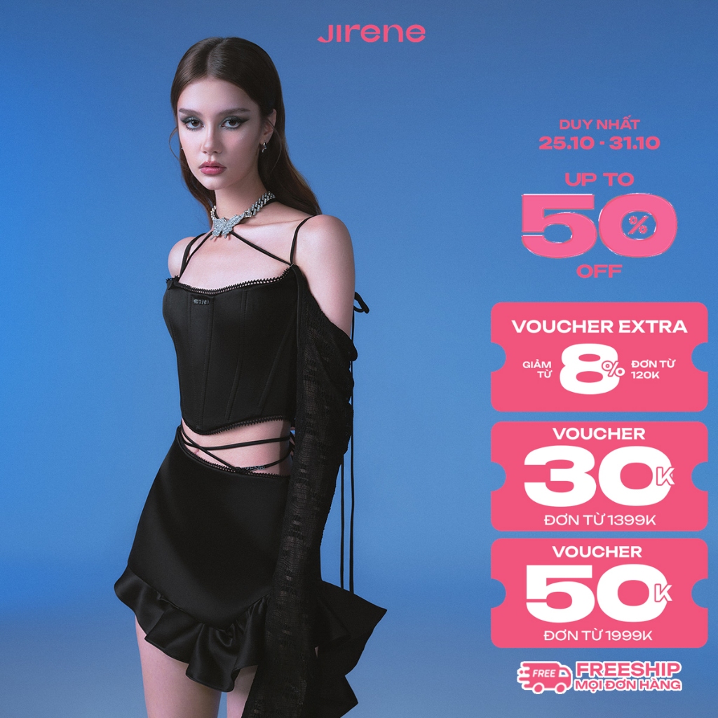 สูงสุด 70% + VC HOT || JIRENE FAME SET กระโปรงรัดตัวอินเทรนด์และเสื้อเชิ้ตแขนยาว