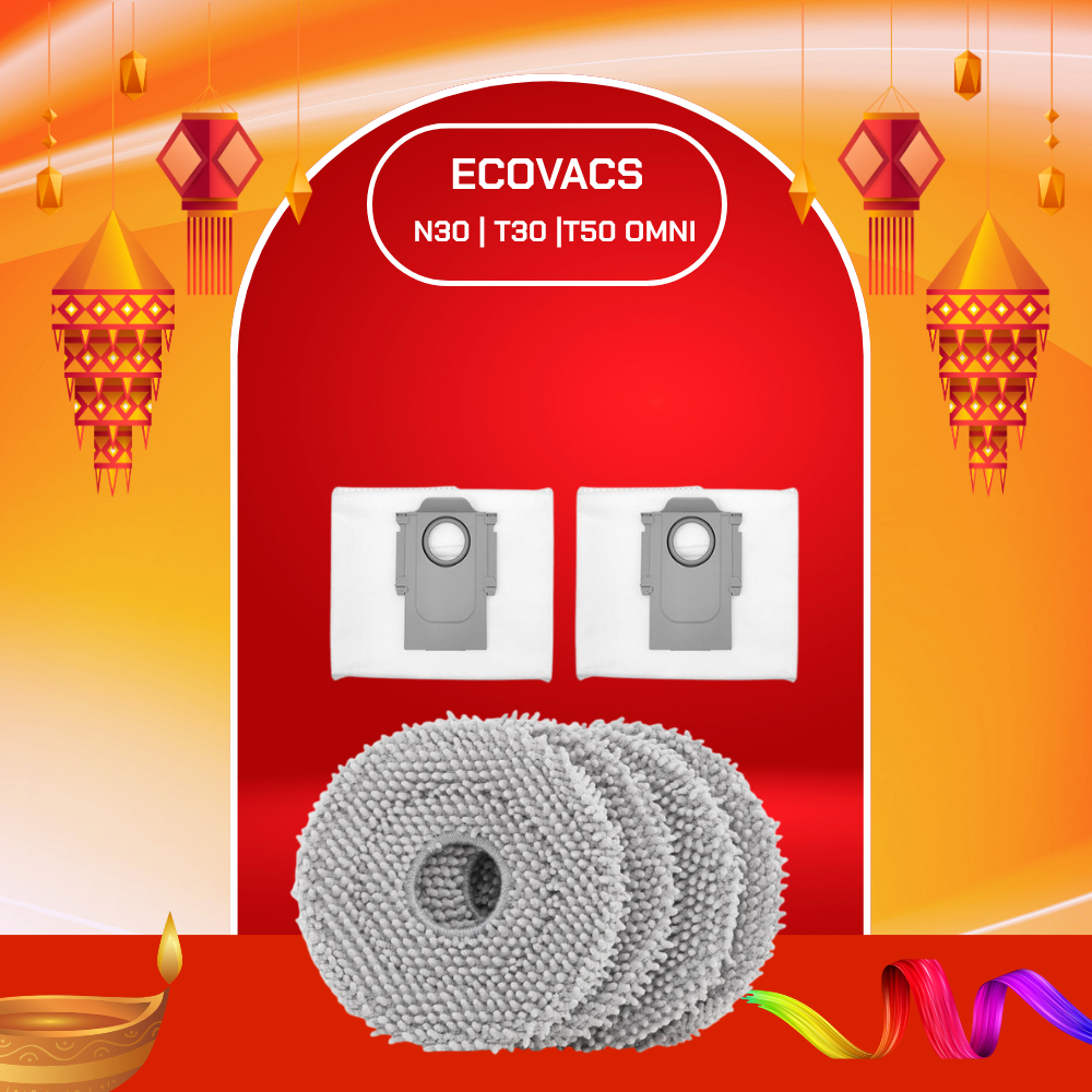 Combo ผ้าเช็ดทําความสะอาดหุ่นยนต์ Ecovacs N30 Pro Omni 2 ชิ้น | T30 Pro Omni | T50 Pro Omni | T80 Pr