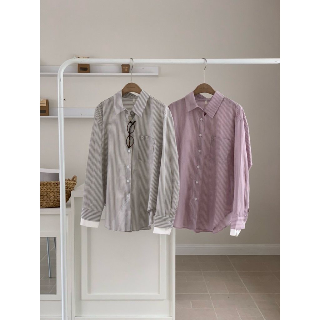 NUTCLOSET - เสื้อเชิ้ตลายสก๊อตแขนยาวมีกระเป๋าอก 1 ใบ 2666_A2377