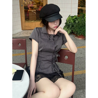 FAERIE เสื้อแฮ็ค 4 กระดุมผูกโบว์ที่เอว - JANET TOP