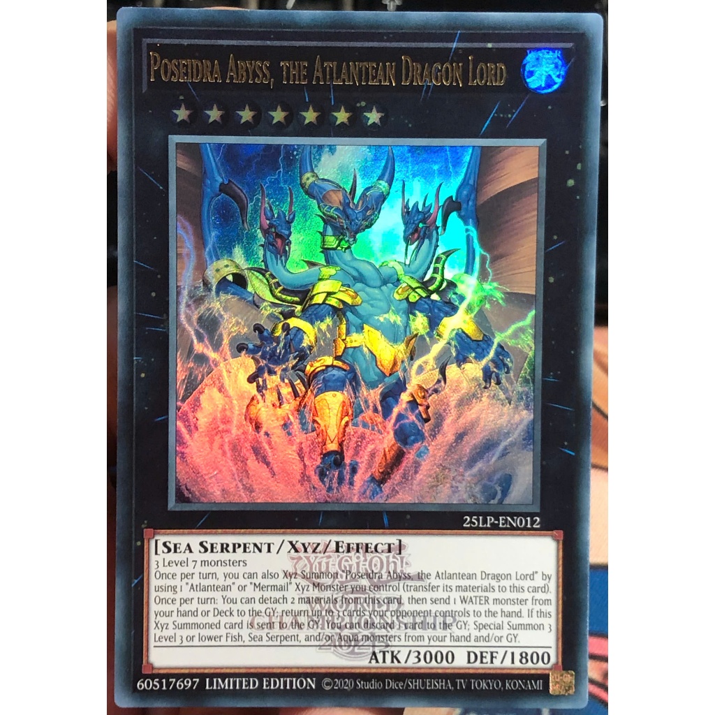 [KW2 Yugioh] [EN-UK] การ์ด 25LP-EN012 Poseidra Abyss, Atlantean Dragon Lord - LOGO STAMP WCS2015 - U