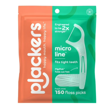 ถุง 150 ชิ้น Plackers Micro Mint Floss Picks ขนาด VALUE