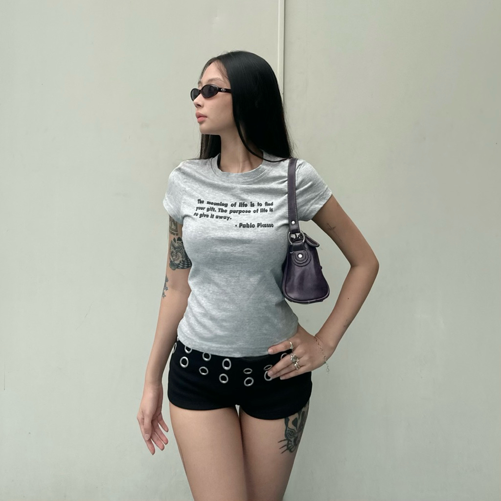 เสื้อยืดผ้าฝ้าย 2 ทาง - สีเทา Pablo Picasso - Sweet as Pie