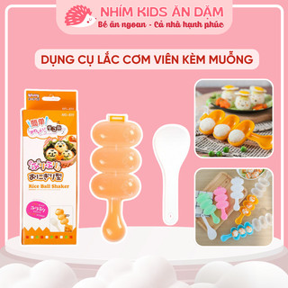 Khuôn Lắc Làm Cơm Nắm, Viên Tròn Kèm Muỗng (Giao Màu Ngẫu Nhiên)