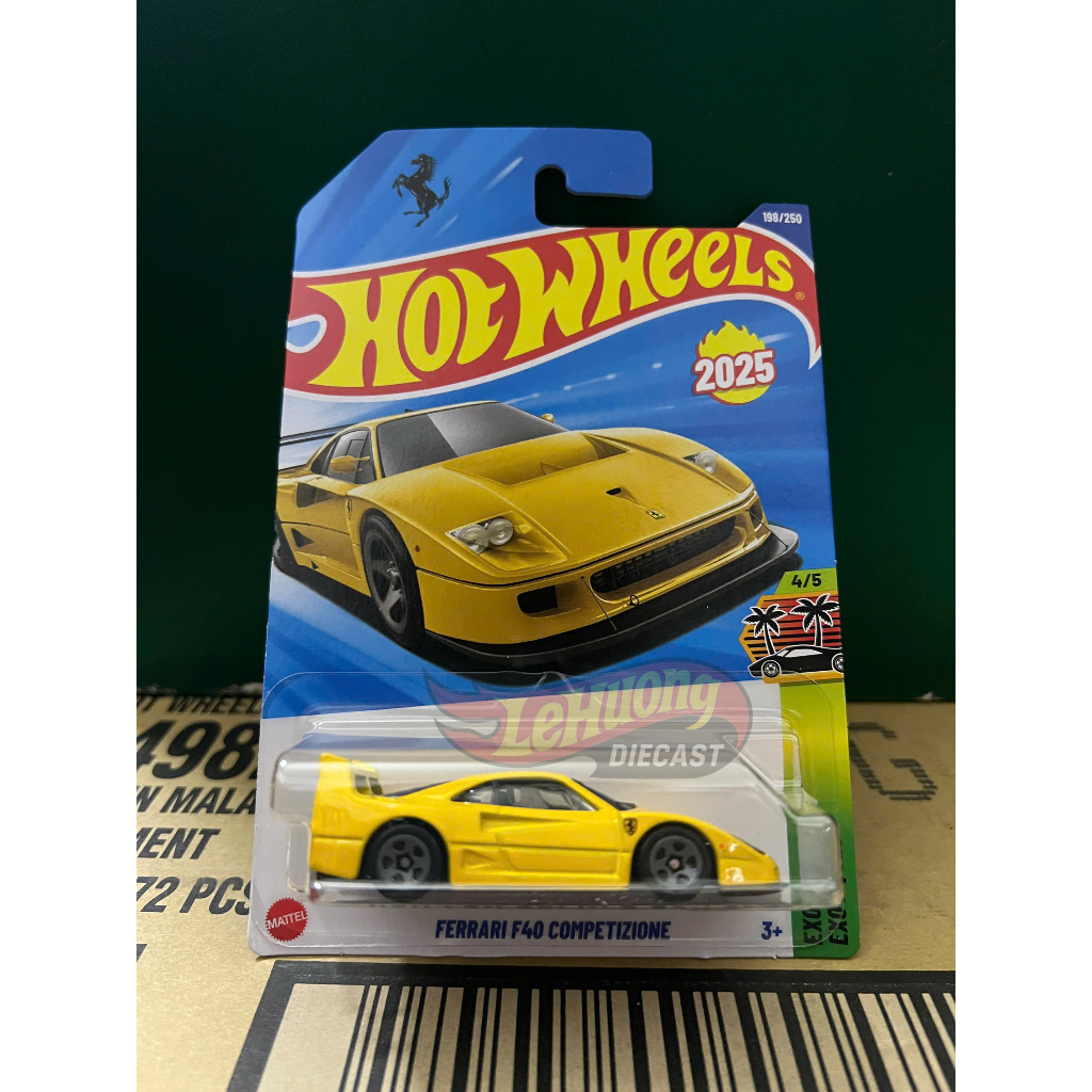 LeHuong Diecast - Hot Wheels Ferrari F40 Competizione (สีเหลือง) Case Q 2025