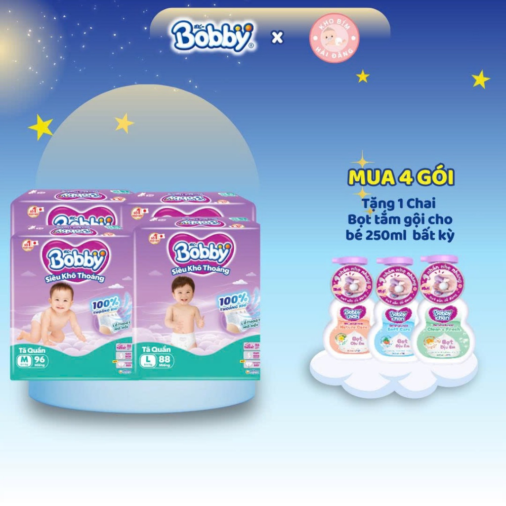 (COMBO 2 แพ็ค) - ของแถมผ้าอ้อม Bobby Ultra / ผ้าอ้อม Bobby Ultra dry ทุกขนาดสําหรับเด็กทารก M96/L88/