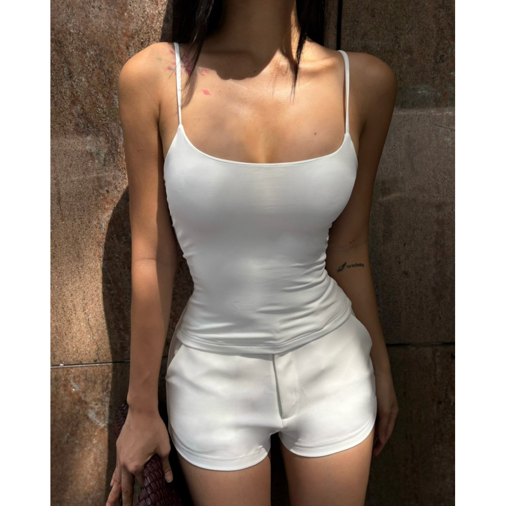 (เปิดดีล) วีบี - กางเกงขาสั้นเอวกลางสําหรับผู้หญิงกางเกงทรงตรงอย่างเป็นทางการแบบหนา