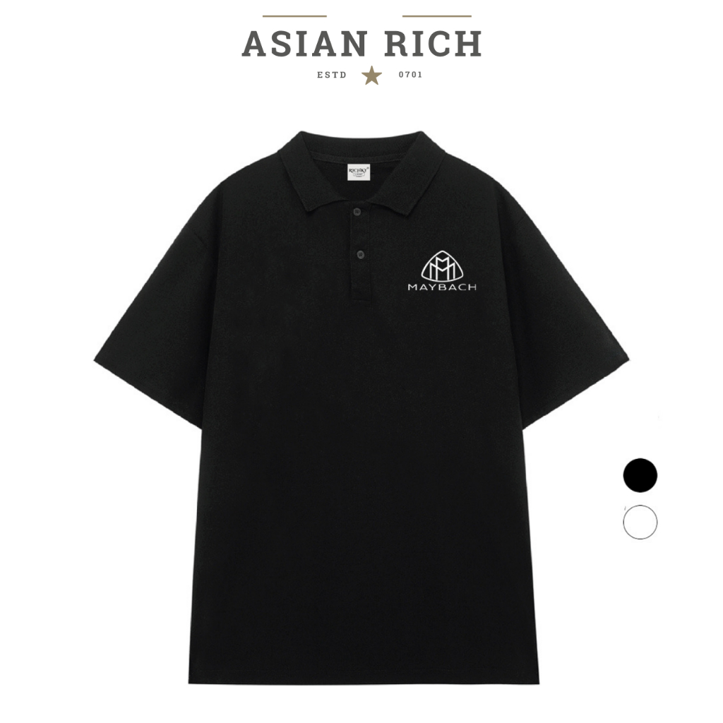 Asian Rich Premium Polo Collar Tee Logo ซ้าย Mercedess Maybach Luxury Car