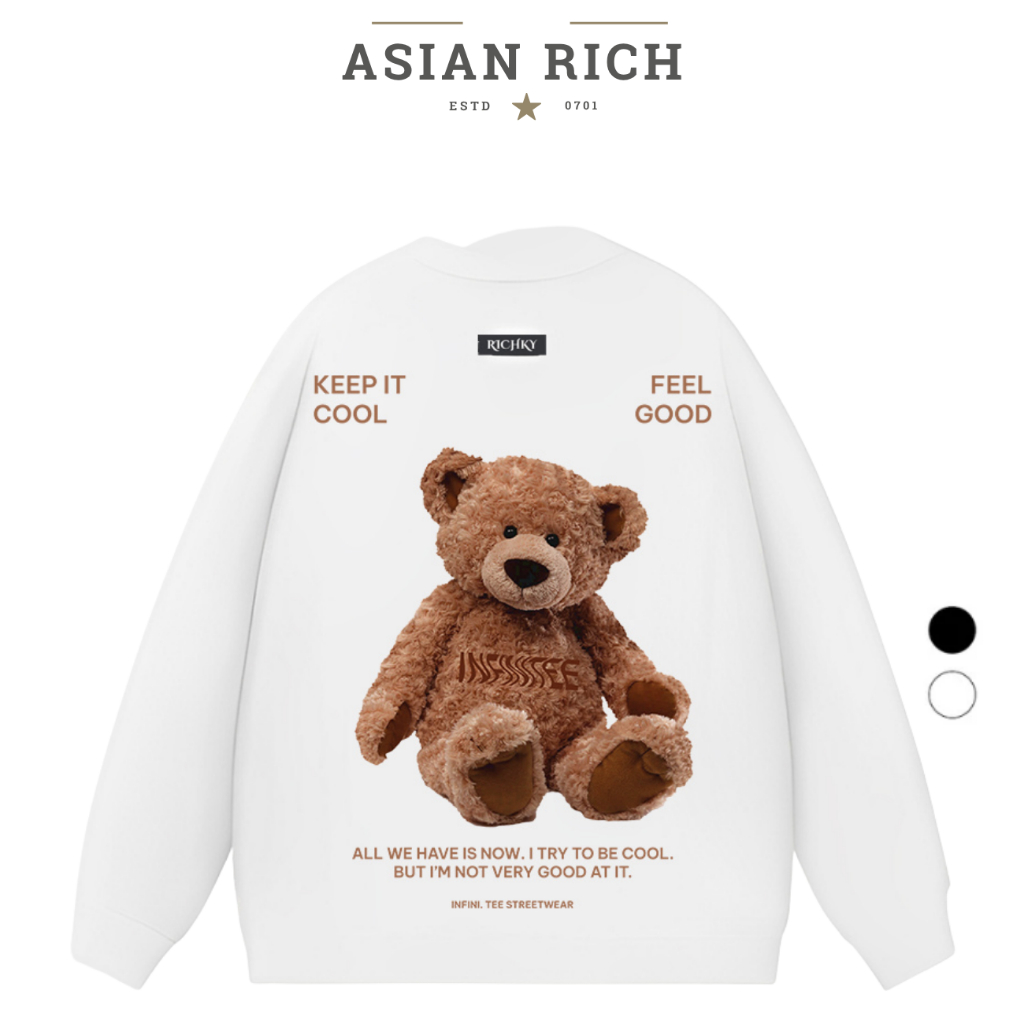 Asian Rich Premium Brown Teddy Bear เสื้อสเวตเตอร์หมีเด็ก