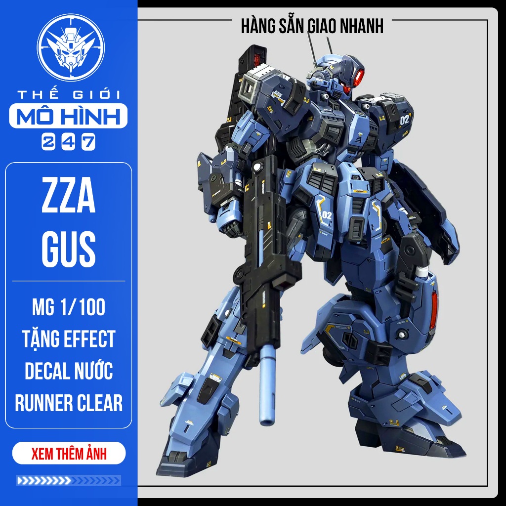 ของแท้ ZZA 1/100 GZSS-OX GUS Assembly Model (มีเอฟเฟกต์, รูปลอกน้ํา, นักวิ่งใส)