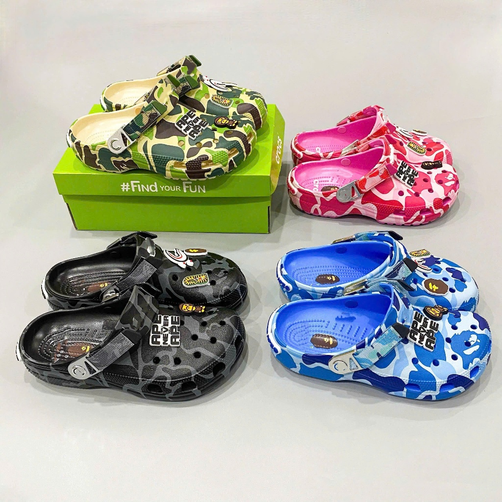 รองเท้าแตะ unisex bape apa Classic รองเท้าแตะ bape สําหรับผู้ชายและผู้หญิงมาพร้อมกับเสน่ห์ 3 มิติพร้