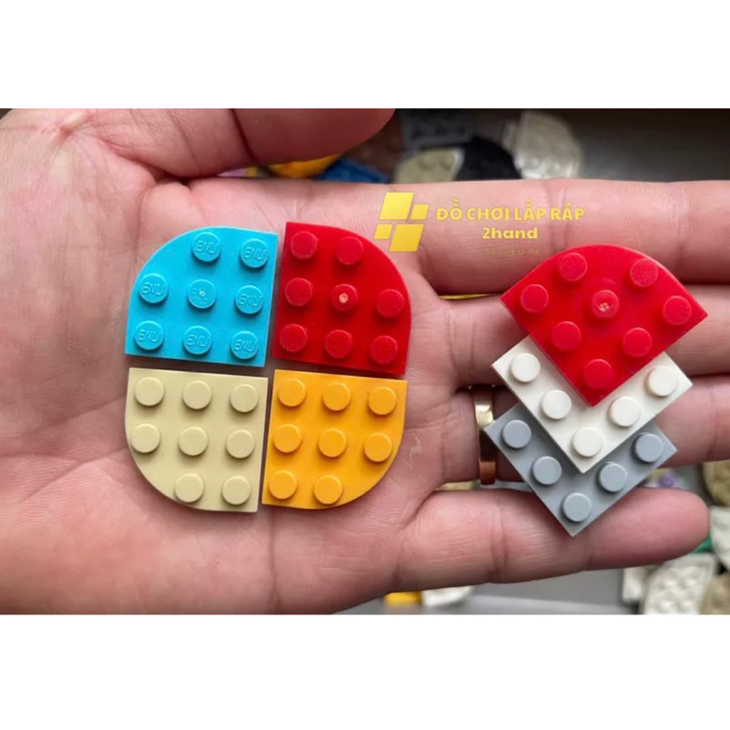 ประกอบของเล่น-คอมโบมุมโค้ง 25 ชิ้น อิฐเอียงรูปพัดลม 3x3 - อิฐที่เข้ากันได้รหัส 30357 (2มือ)