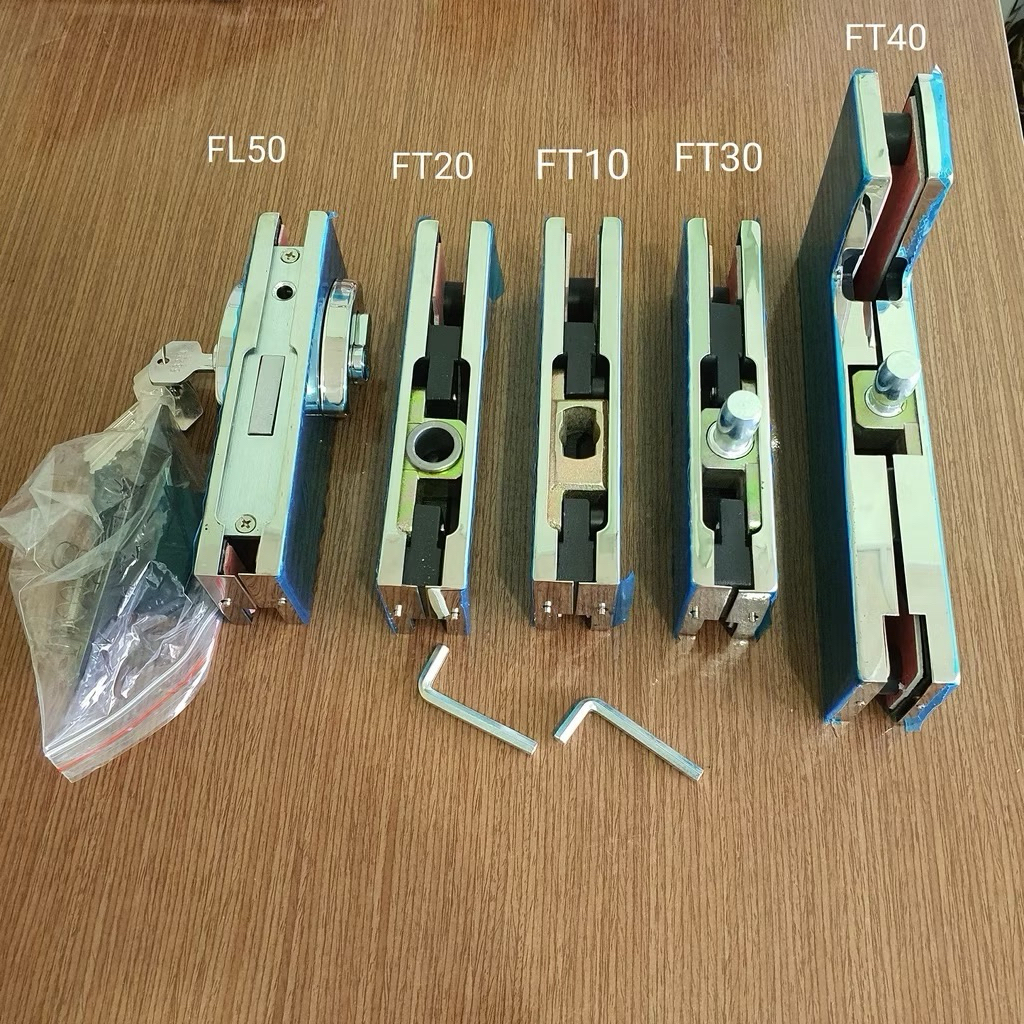 อุปกรณ์เสริมประตูกระจกนิรภัย - VVP FT10, FT20, FT30, FT40 แคลมป์กระจกนิรภัย, ล็อคประตูกระจก, บานพับพ