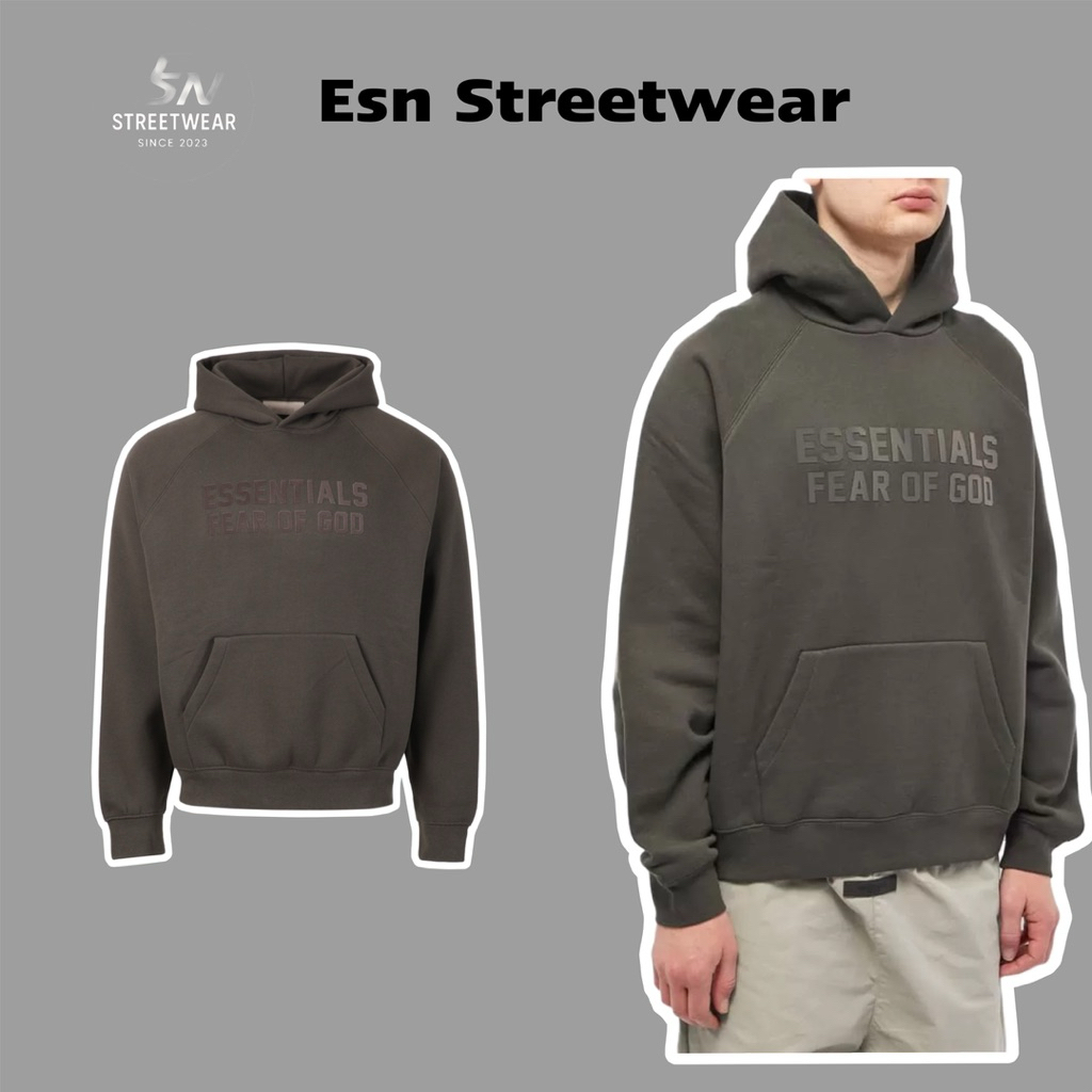 [ของแท้] Hoodie Essentials Fear Of God Off Black 23FW ของแท้, ของแท้ Essentials Sweatshirt Hoodie