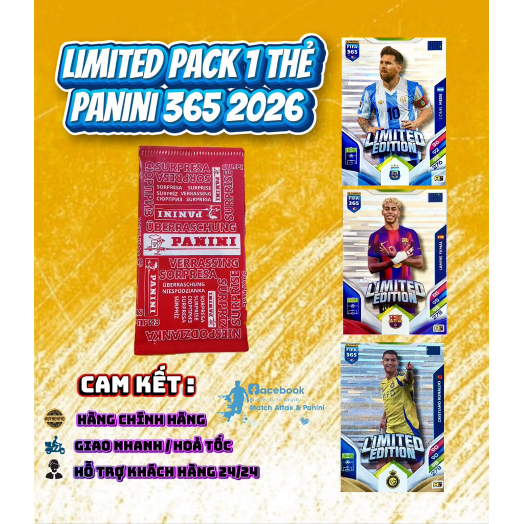 [ 1x Panini Limited Pack 365 2026 ] Pack Limited Panini Adrenalyn 365 2025/26 2026 แพ็คการ์ดลิมิเต็ด