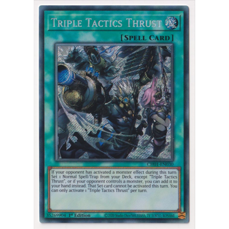 [KW2 Yugioh] [EN-UK] การ์ด CH01-EN030 - Triple Tactics Thrust - Ultra Secret Rare