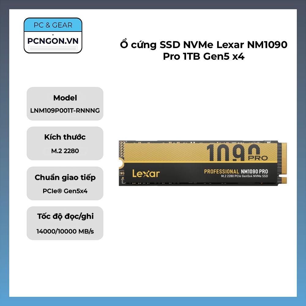 [PCNGON] Lexar NM1090 Pro 1TB Gen5 x4 NVMe SSD ฮาร์ดไดรฟ์