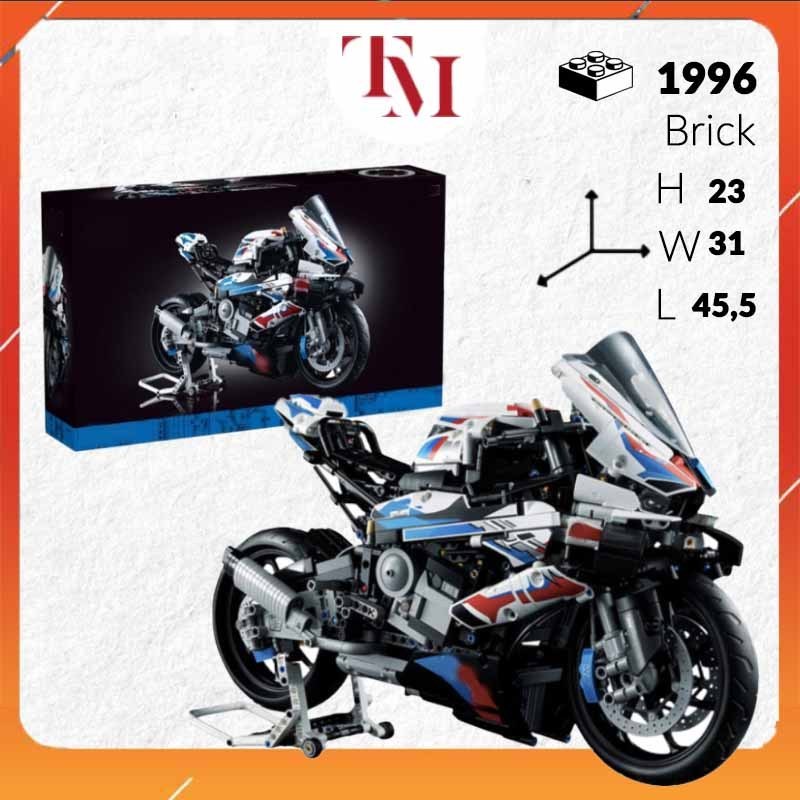 Technic BMW M1000rr 1:5 สเกล 42130 1920 ชิ้น มอเตอร์ไฟฟ้า Supercar Assembly Model