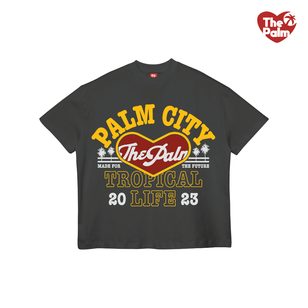 ThePalm sikon Official - เสื้อยืดสีเทาเข้ม "CITY" UNISEX Men and Women