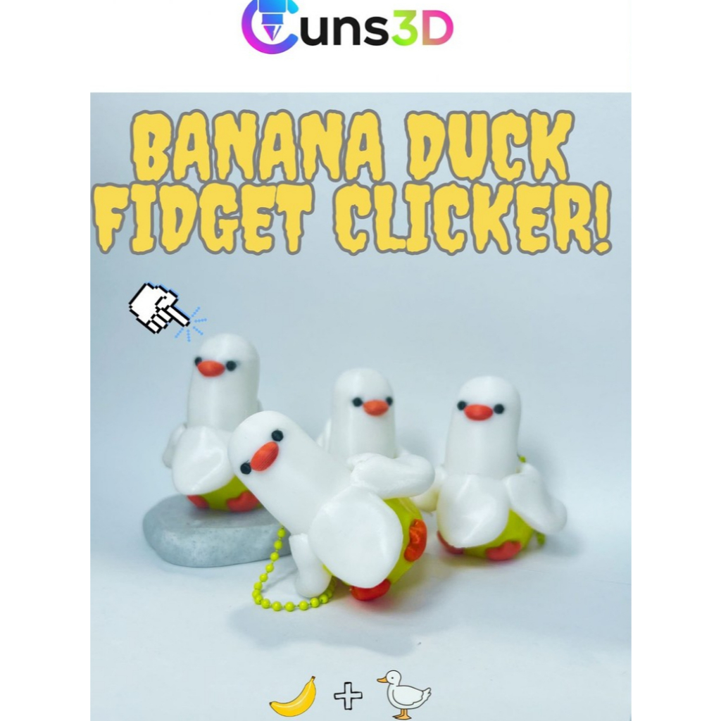 Banana Duck Fidget Clicker - Banana Duck Fidget Clicker! - สํานักงาน - สํานักงาน - ของเล่นตั้งโต๊ะ