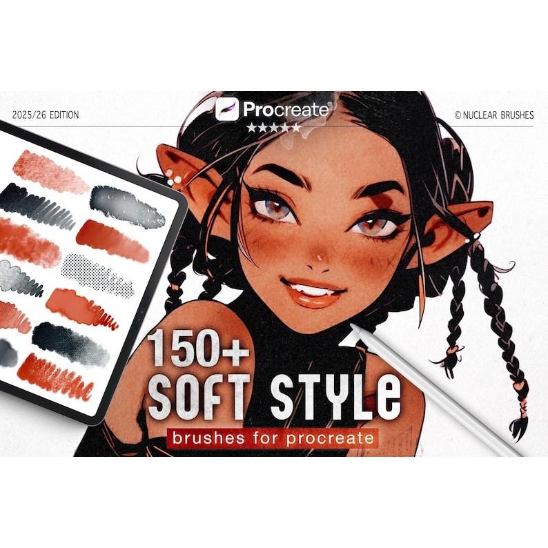 มากกว่า 150 Procreate Soft Style Brushes | อะนิเมะ มังงะ ปากกาโคปิค ดินสอ&ฮาล์ฟโทน