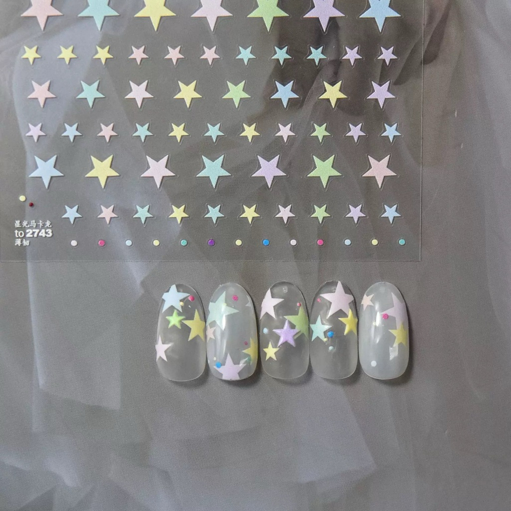 [2743]PASTEL STAR FLOATING STICKER 5D