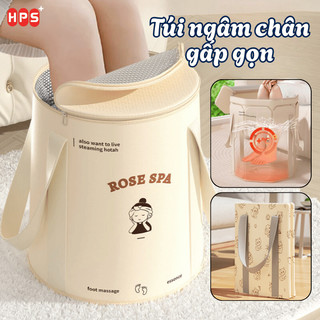 Túi Ngâm Chân Giữ Nhiệt Gấp Gọn HPS Dung Tích 20L, Xô Vải Ngân Chân Di Động Có Nắp