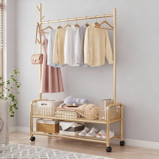 Giá Kệ Treo Quần Áo Decor Sang Xịn Tích Hợp Khung Treo Đồ, Móc Treo Mũ, Khay Để Đồ Tiện Ích.