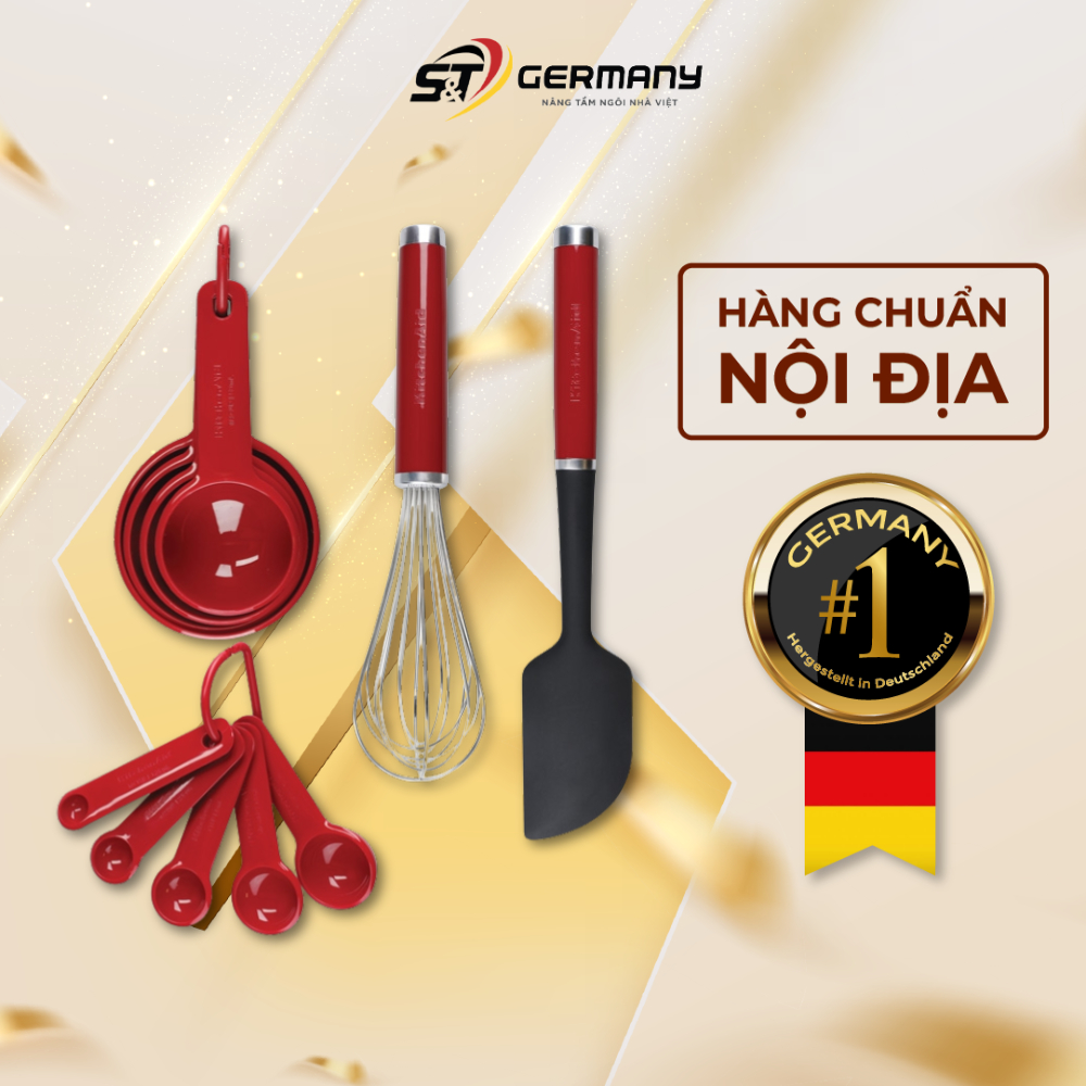 ชุดเครื่องมืออบ KitchenAid สีแดง 11 ชิ้น KE456BXERI เยอรมนีในประเทศทําจากพลาสติกและเหล็กคุณภาพสูง Ge