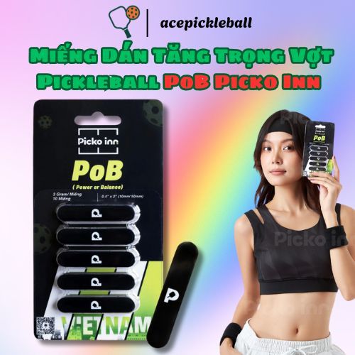 PoB Picko Inn Pickball Racket Weight Gain Sticker – 4 แผ่นทังสเตน | Balance & Smash Energy Booster
