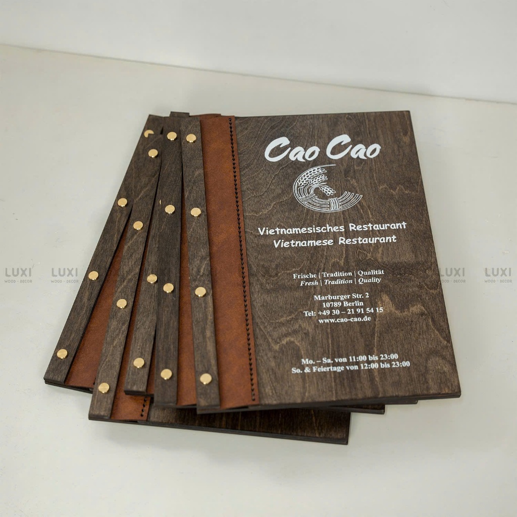 HCM l WOODEN MENU COVER สําหรับหนังคุณภาพสูง, LUXURY WOODEN MENU ฝาครอบคลิปสําหรับ RESTURANTS, COFFE