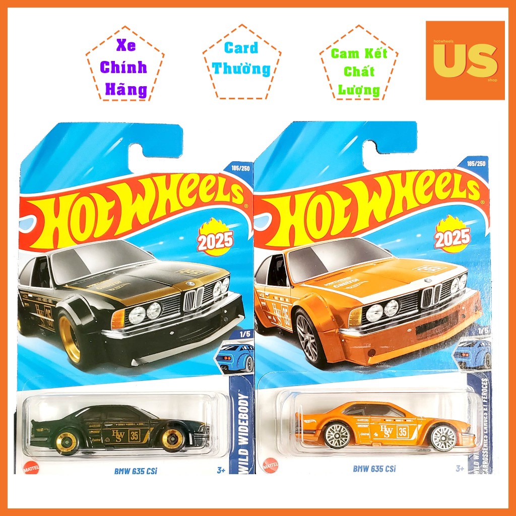 รถโมเดล Hot Wheels พื้นฐาน BMW 635 CSi– ของแท้ US (Regular Card)