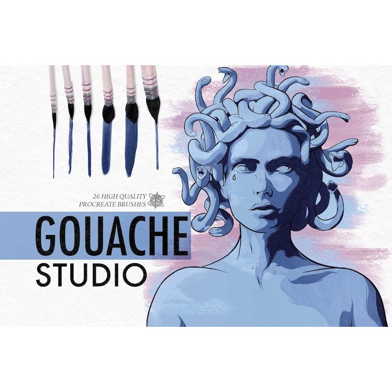 PROCREATE BRUSH SET "GOOCHE STUDIO"  26 PROFESSIONAL GOUACHE COLOR BRUSHES