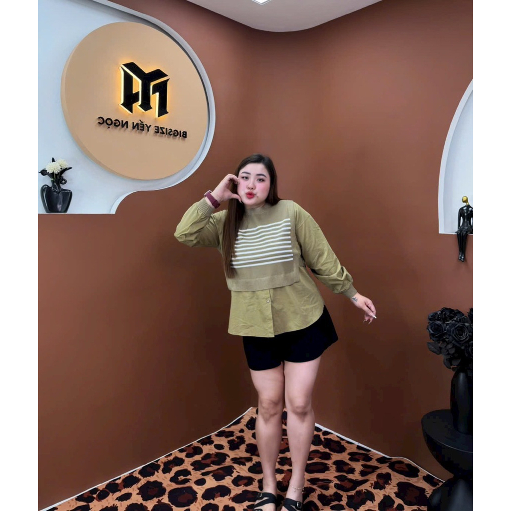 WOOL เสื้อเชิ้ตผสม (A236) ขนาดใหญ่ YEN NGOC 55-80kg