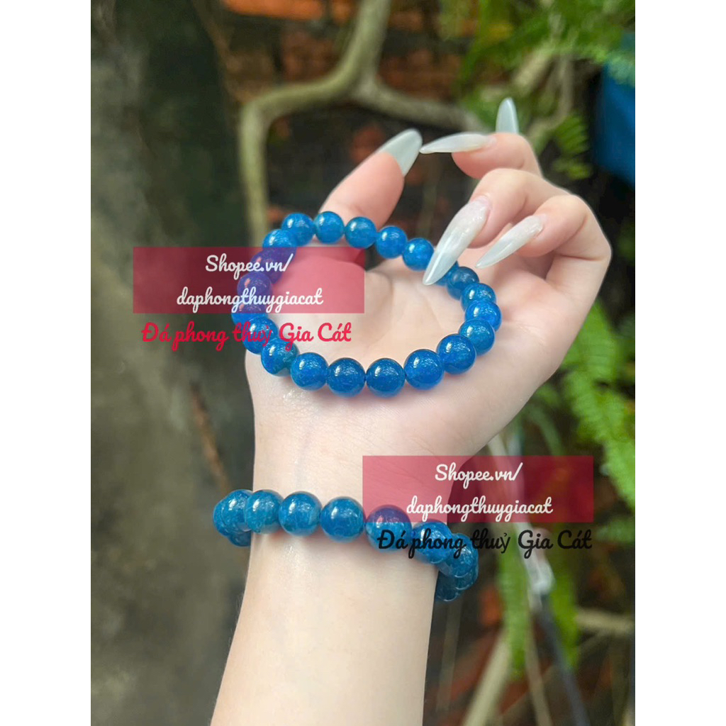 กําไลและกําไล Apate สีน้ําเงิน ขนาด 8-9 มม. สินค้าตรวจสอบด้วย Svip