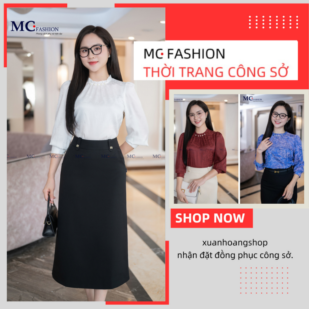 เสื้อเชิ้ตผู้หญิง AT159 ผ้าไหมโบรเคดคุณภาพสูงปกมุกหรูหราครูพนักงานออฟฟิศ MC แฟชั่น