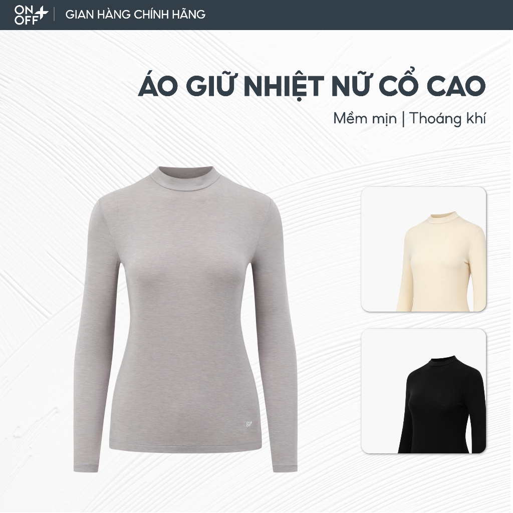 [NEW PRODUCT]เสื้อกันความร้อนคอเต่าผู้หญิง ONOFF นุ่มเนียน ให้ความอบอุ่นได้ดี - 16IT25W006