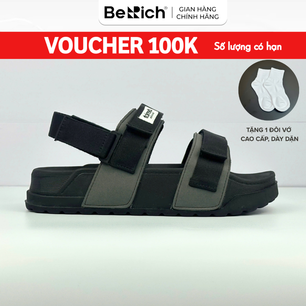 [GIVE SOCKS] [BACK SIZE] BERICH รองเท้าแตะผู้ชายและผู้หญิงพร้อมสายรัดแนวนอน 2 เส้น น้ําหนักเบาเป็นพิ