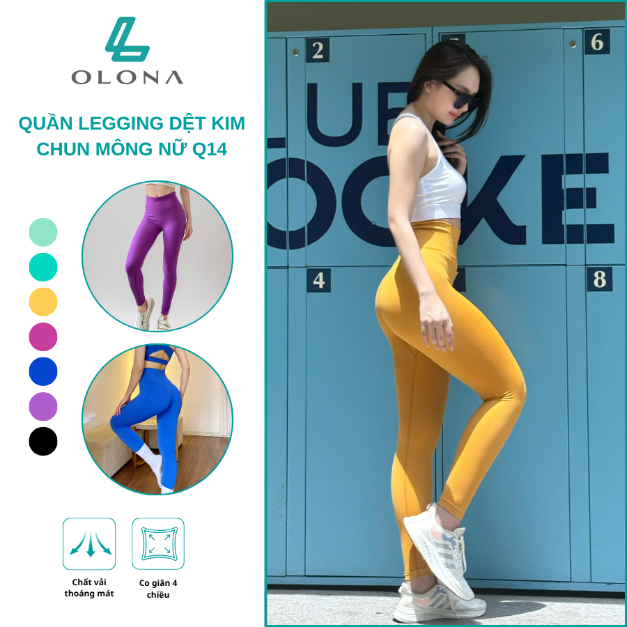 Olona Sports ยิมสตรีโยคะ V3 เลกกิ้งยางยืดทําจากยางยืดจั๊มยืด 4 ทิศทางคุณภาพสูง Q14