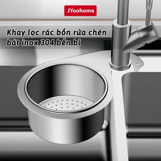 Khay Lọc Rác Bồn Rửa Chén Bát Inox 304 JYoohome Giỏ Lọc Rác Gắn Bồn Chống Tắc Tiện Lợi