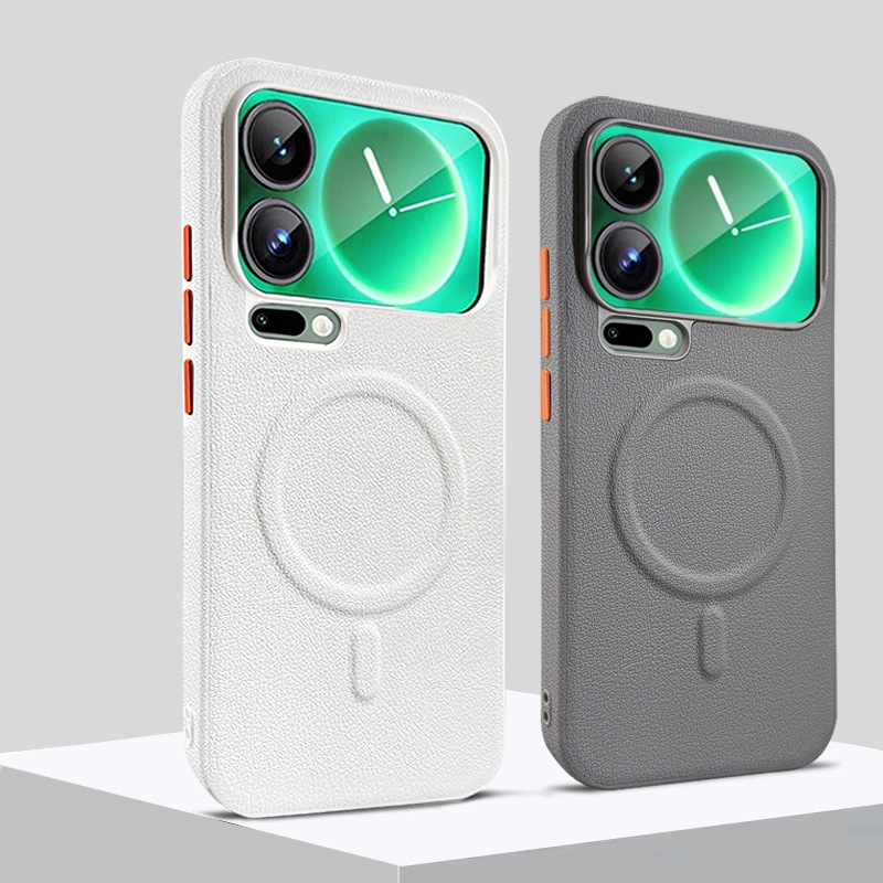 Xiaomi 17 Pro Max / Mi 17 Pro / Mi 17 Full Leather TPU Rubber Edge Case, กันกระแทก, ขอบกล้องโลหะ, ปุ